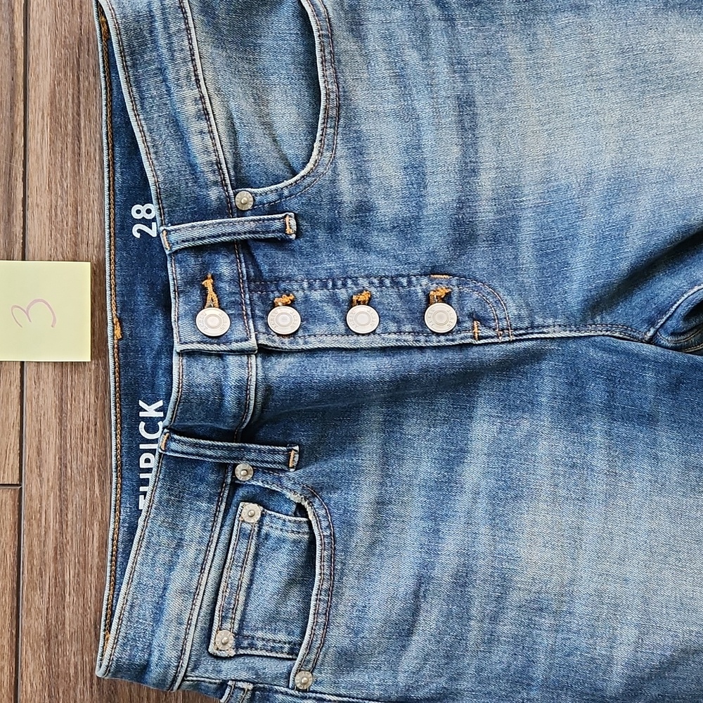 J. Crew 9" High Rise Toothpick Ankle Jean Hartley Distressed Raw Frayed Hem 28 - Picture 5 of 11